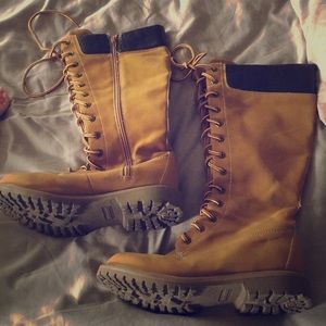 Tan mid high boots